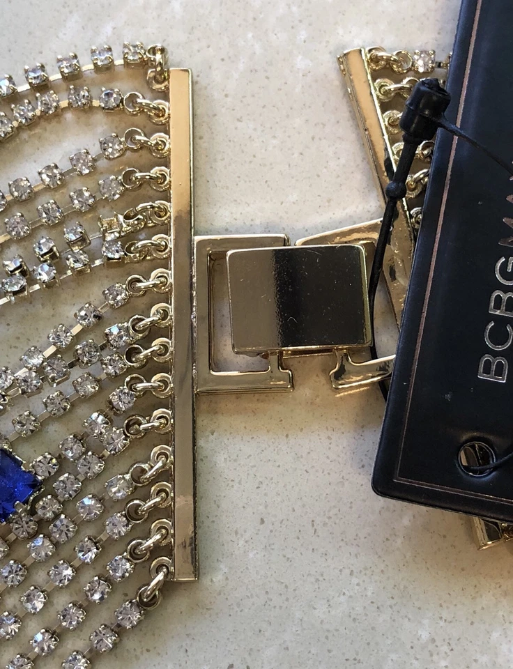 COLLAR LLAMATIVO PIEDRA CRISTAL ZAFIRO AZRIA BCBG Foto 4 de 4