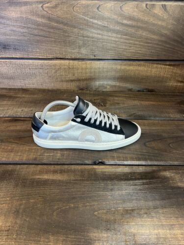 Oliver Cabell Low 1 Ivy Black & Silver Leather Sneakers Shoes Women Size 10 (40)