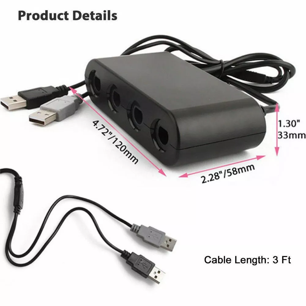 GameCube Controller Adapter for Wii U, Nintendo Switch and PC USB