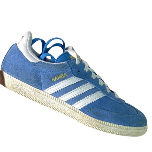 Adidas Samba Blue/White Suede Sneakers girls 5 Classic 3 Streifen CLI 037001