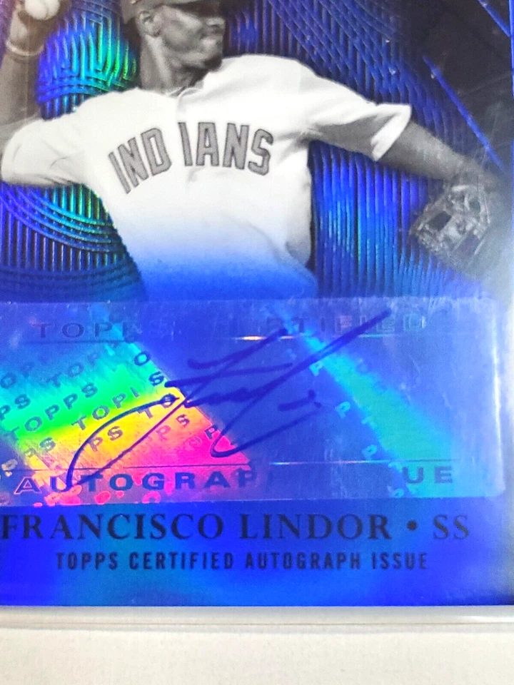 Francisco Lindor 2016 Topps Chrome Refractor Autograph 54/99 Auto card Indians - Image 3 of 4
