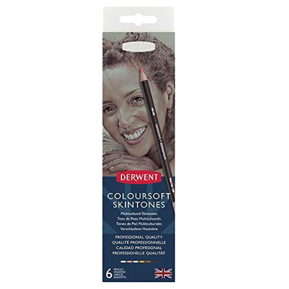 Derwent Skintones Confezione da 6 Matite in Scatola di Metallo - NUOVO