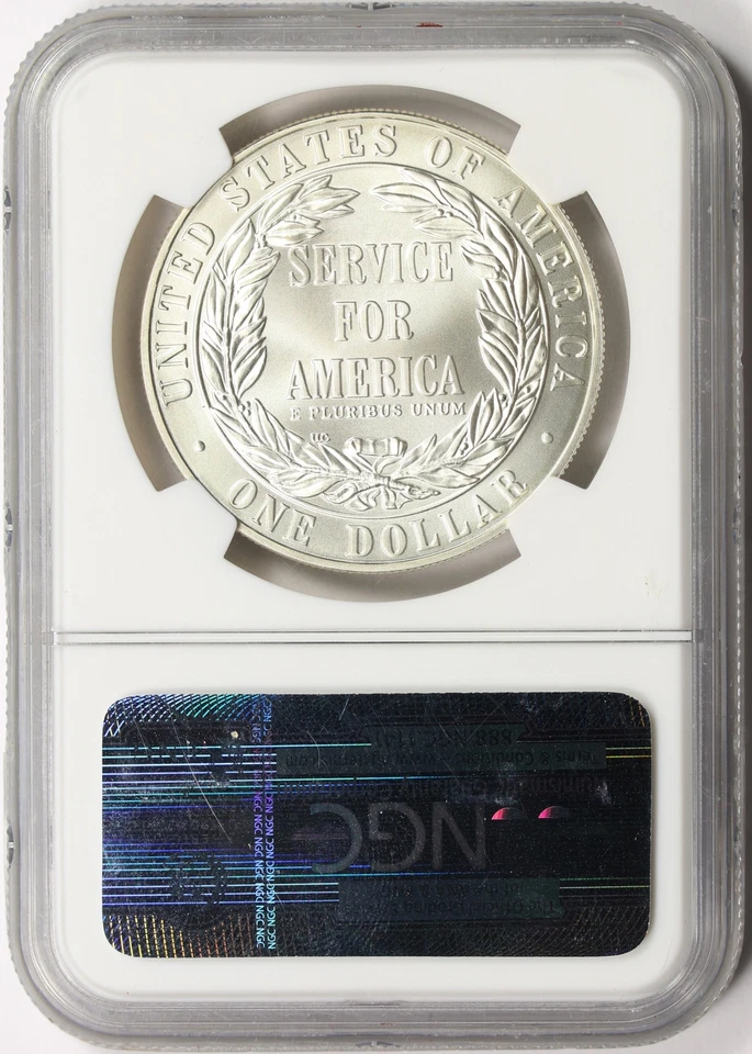 1996-S $1 Community Service Silver Dollar Commemorative NGC MS69 - Image 2 of 4
