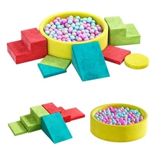 8-Piece Foam Climbing Blocks with Ball Pit for Toddlers 1-3, Soft Play Toddle...