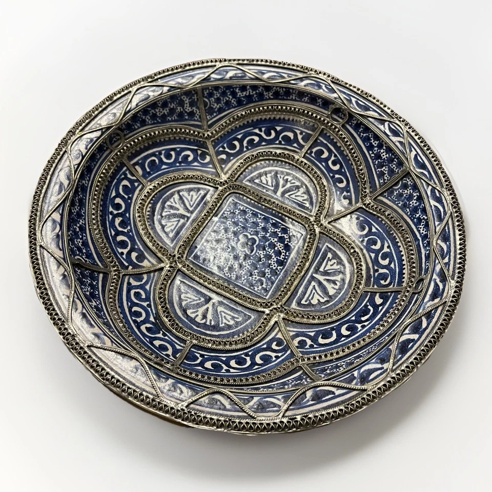 Intestino de cerâmica moura marroquina adornado com filigrana de prata - Imagem 4 de 4