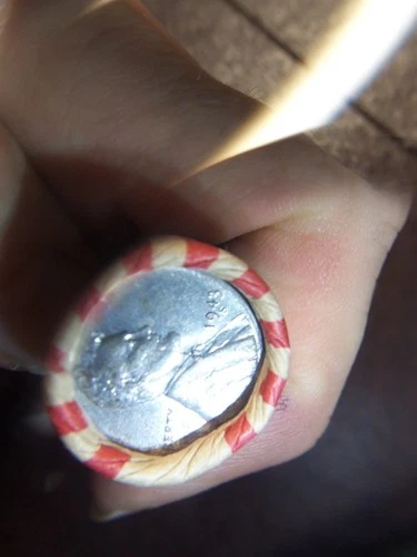 WHEAT PENNY ROLL WITH A BU 1943-S STEEL WHEAT PENNY SHOWING