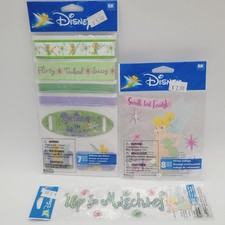 NEW Lot Of 3 Disney Tinkerbell Scrapbooking Stickers Ribbons Sliders EK Success