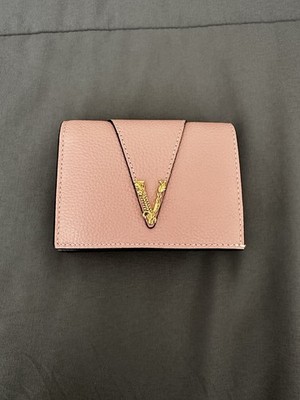 Versace Pink Wallet Grainy Calf Leather Pink Small