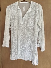 Tunika aus besticktem Seidenchiffon