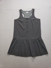 American Eagles Outfitters Women Dress M Black White Polka Dot Sleeveless Mini