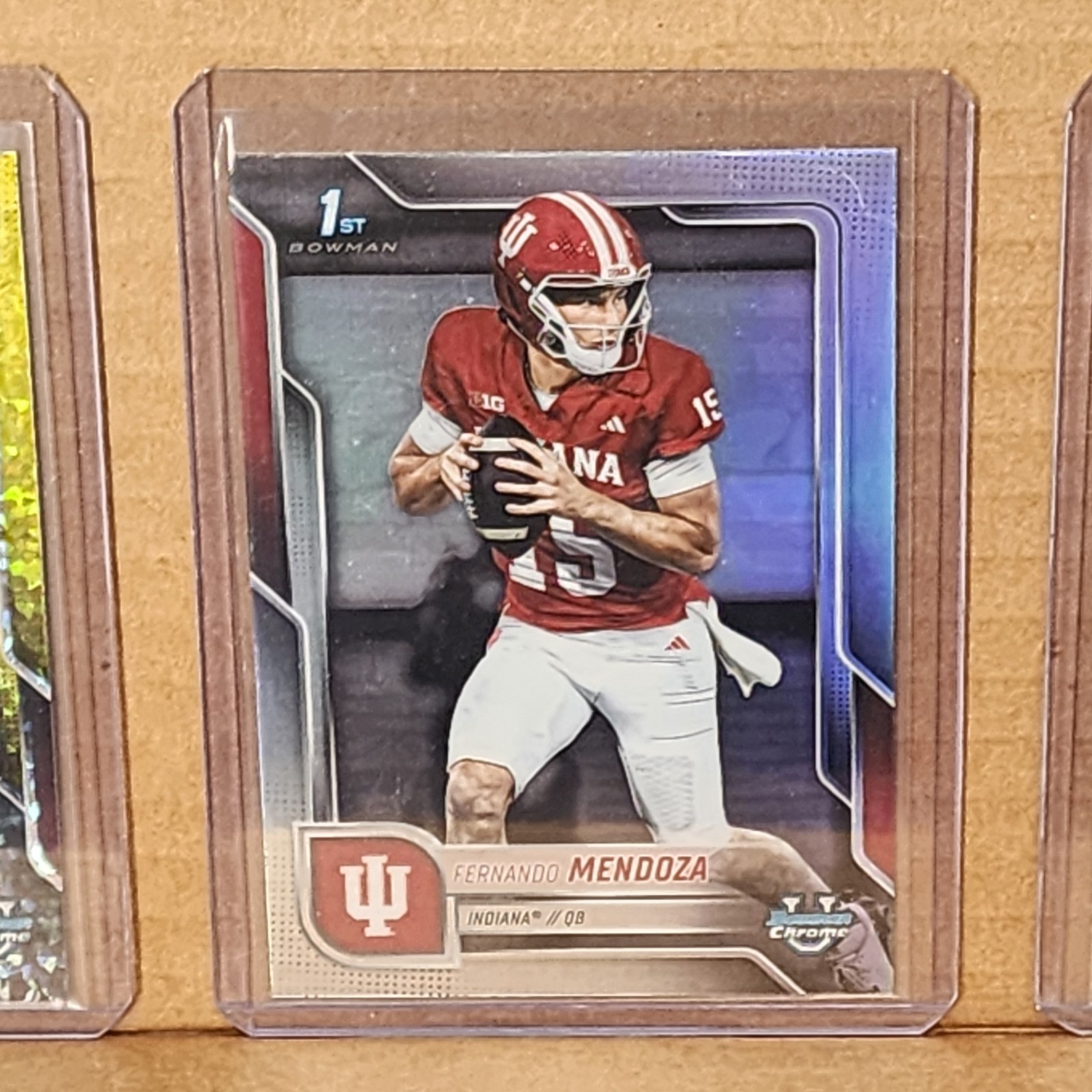 Fernando Mendoza 2025 Bowman Univ Chrome Chrome Refractor 1st Bowman Indiana