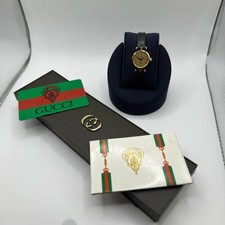 Vintage Genuine Swiss Gucci 2000L Sherry Slim Black Leather Ladies 23mm Watch