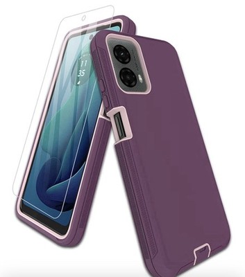 for Samsung Galaxy S23-FE Case, with Screen Protector, Dust-Proof Pink/Purple