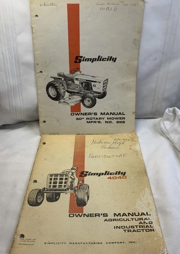 Due Manuali Proprietari Semplicità Vintage