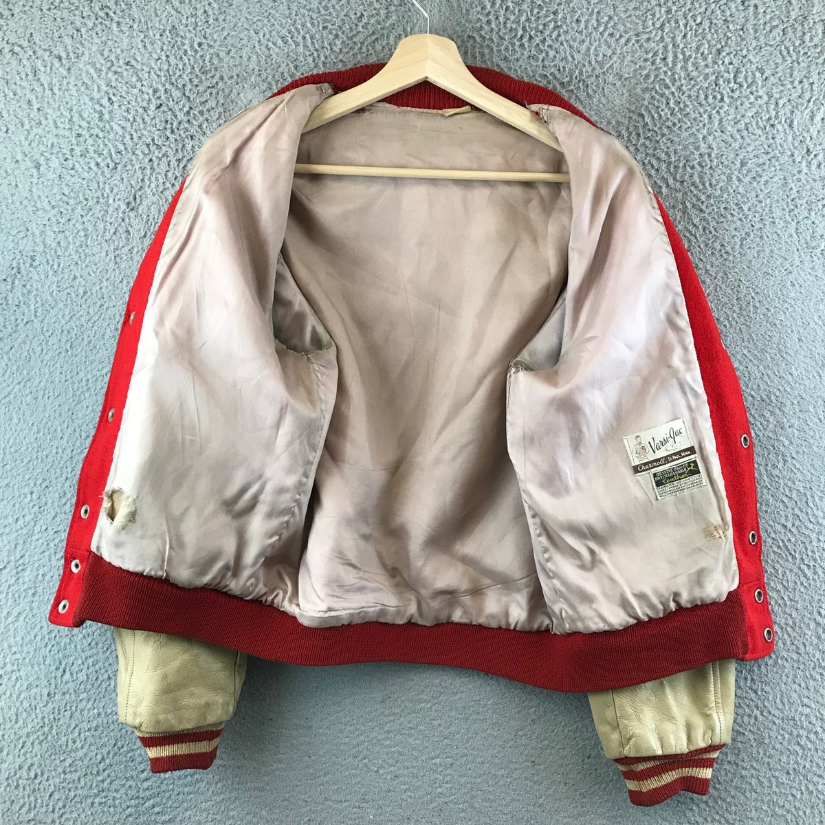 ジャケット・アウター 60s Varsi-Jac melton wool stadium jacket Vintage 50s/60s Varsi Jac wool Varsity Jacket Wool Leather