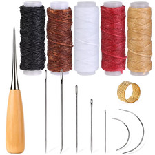 Leather Sewing Needles Kit Stitching Needle Thread Thimble Shoes Repair Tool 12x