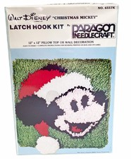 Mickey Mouse Santa Cap Walt Disney Latch Hook Kit 6557K Paragon Vtg Craft