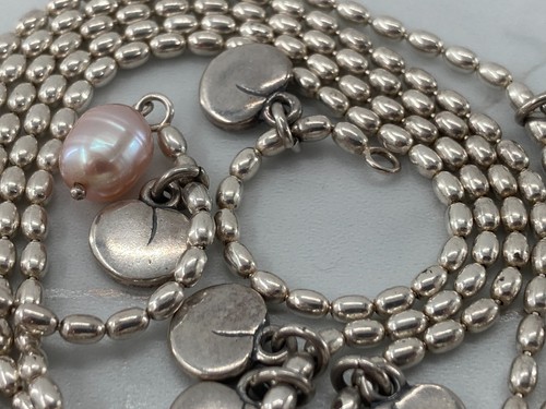 Kalevala Twinflower Beaded Pink Pearl Sterling Silver Pendant Necklace Finland - Picture 15 of 17