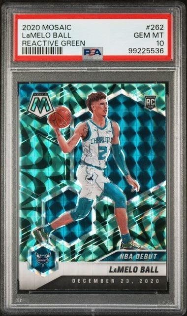 2020 Mosaic LaMelo Ball #262 Reactive Green Rookie Debut Cereal Hornets PSA 10