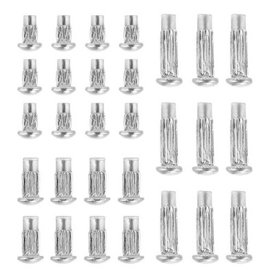 1500pc gerändelte feste feste Nägel Semicircular Signage Nieten (Silber)