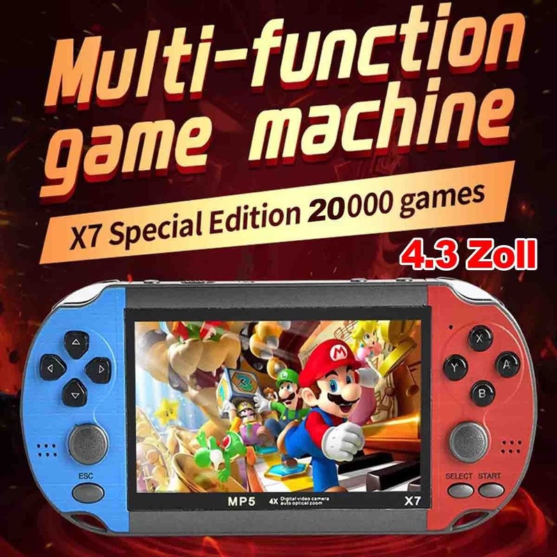 4.3"Game Console 8GB Double Rocker Retro Handheld Video Game Built-in 20000 Game