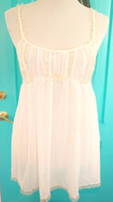 Vintage Y2K Victoria's Secret Sheer Babydoll Slip Lingerie White Coquette Sz L
