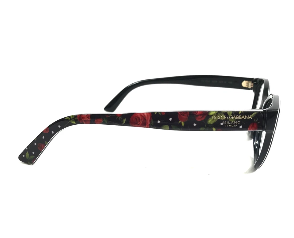 Monturas de gafas Dolce & Gabbana DG3322 3229 negro rojo rosas verde 52-16-145 Foto 4 de 4