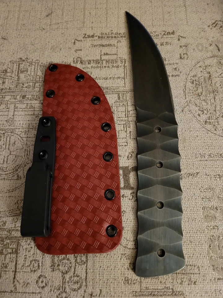 Cuchillo de hoja fija hecho a mano RcaneArtisan Tanto Foto 3 de 4