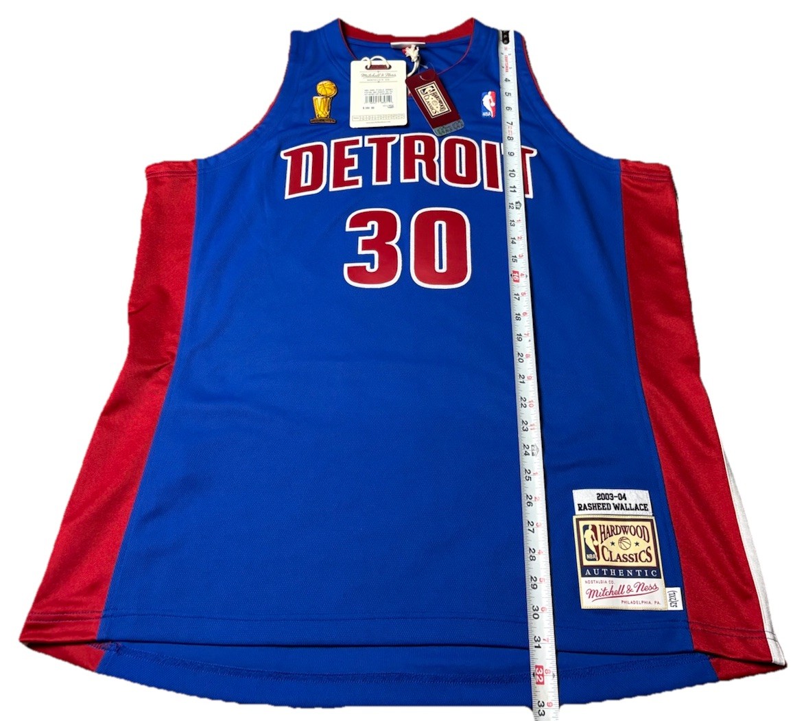MITCHELL & NESS AUTHENTIC DETROIT PISTONS 2XL $300 RASHEED WALLACE