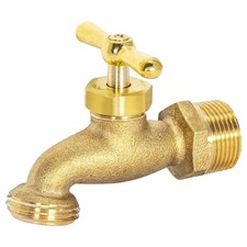 Irrigation Hose Bibb 3/4" MIP x 3/4" MHT Outdoor Spigot Brass Garden Valve
