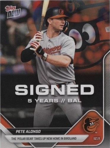 Pete Alonso Polar Bear Signs With Orioles 2025 MLB Topps NOW Card
