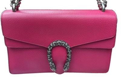Gucci Dionysus Small Pink Leather Shoulder Chain Bag Crystal Tiger Head Excellen