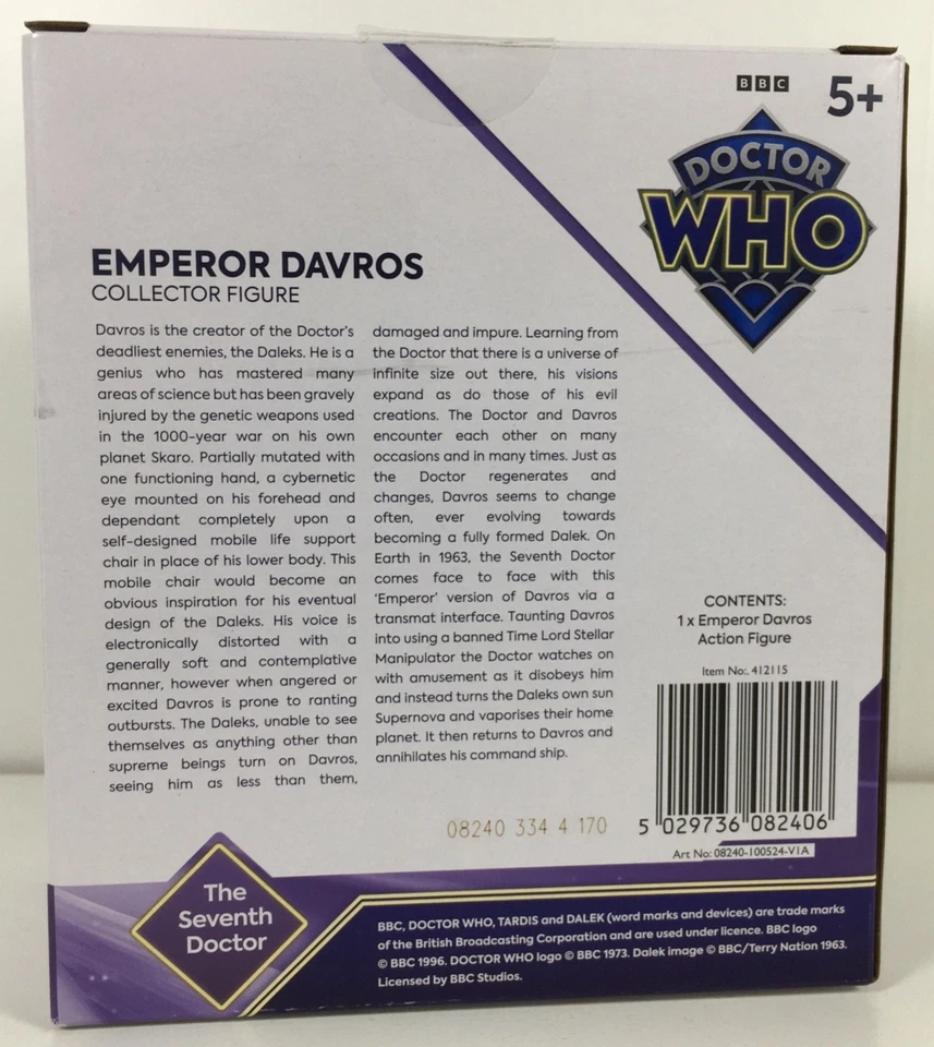 EMPERADOR DAVROS (EXCLUSIVO DE B&M) SÉPTIMO DOCTOR WHO PERSONAJE RECUERDO DALEKS Foto 2 de 4