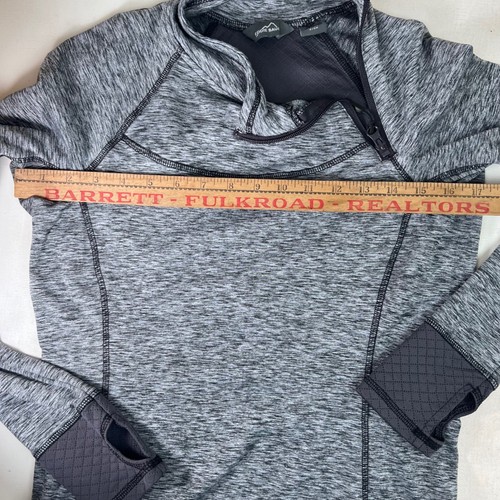 Eddie Bauer High Neck Thumb Holes Pullover Gray Thumb Hole Athletic Top Preppy - Picture 3 of 11