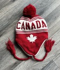 CANADA Tassels Ear Flap Fleece Winter Beanie HOCKEY SOCCER 🇨🇦🍁