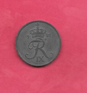 DENMARK KM843.2 1957 5 ORE VF VERY FINE NICE OLD VINTAGE COIN