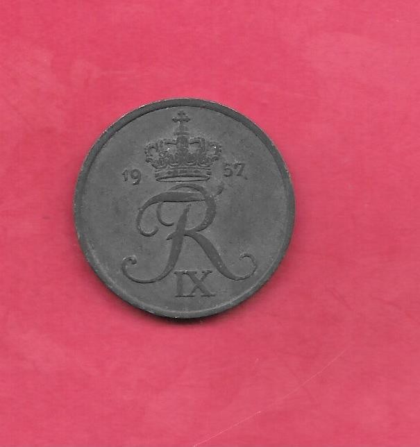 DENMARK KM843.2 1957 5 ORE VF VERY FINE NICE OLD VINTAGE COIN