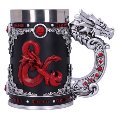 Dungeons & Dragons Fantasy Role Play Die D20 Tankard, Polyresin, Black, 1 Cou...