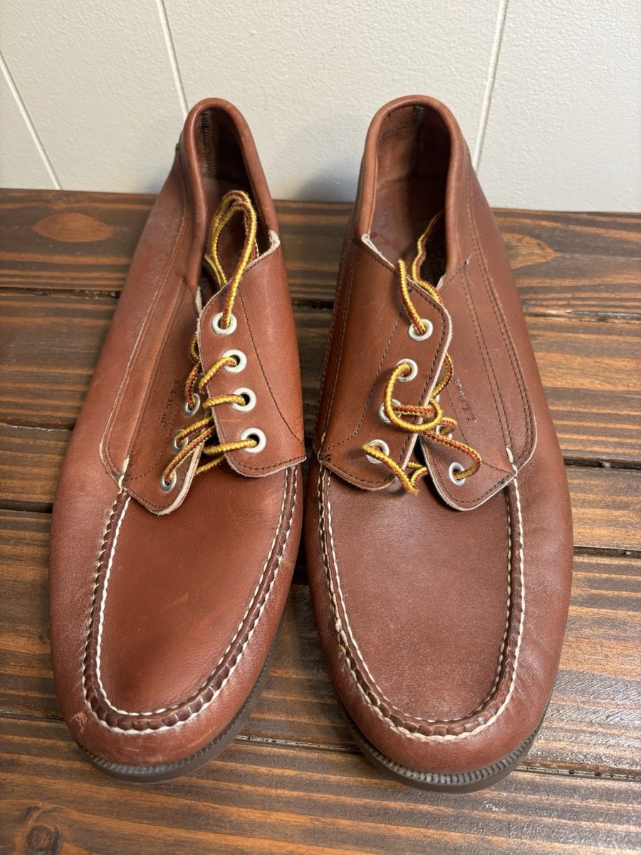 VTG LL Bean Handsewn Moccasins Blucher Moc Mens 12N MINT Brown