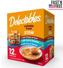 Delectables Lickable Cat Treats Stew Variety Pack, 12 Count 16.8 oz.