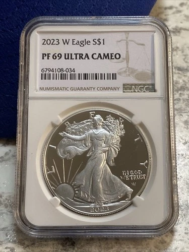 2023 W ~ NGC PF69 ULTRA CAMEO 1 OZ AMERICAN SILVER EAGLE