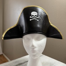 Black Halloween Pirate hat Minor creases on hat 
