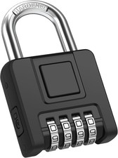 Heavy Duty Outdoor Combination Lock 4 Digit Resettable Weatherproof Padlock Blac