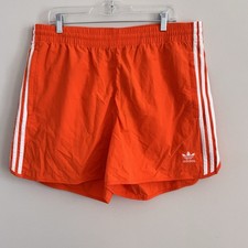 Adidas Originals Men's XL Sprinter Shorts Orange White 3-Stripe Retro NWT
