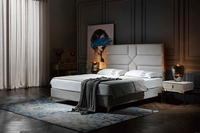 Luxus Design Bett Polster Doppel Hotel Betten Ehe 180X200Cm Schlaf Zimmer Metall