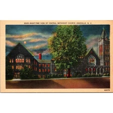 Night-Time View of Central Methodist Church Asheville North Carolina 46678 Linen