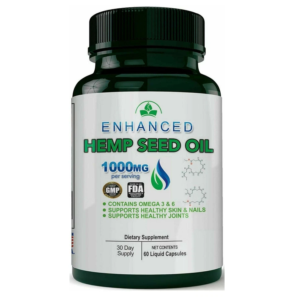 Aceite de semilla de cáñamo piel sana uñas articulaciones suplemento y parche tópico para pérdida de peso Foto 2 de 4