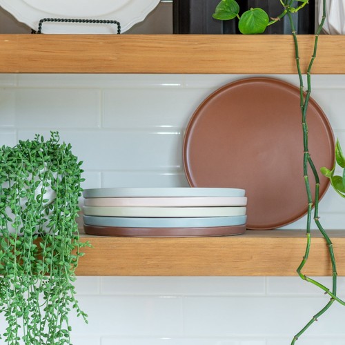 Everything Kitchens Modern Flat 11" Dinner Plates (Set of 4) | Terracotta - Picture 3 of 5