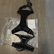 RabbitGoo No Pull MEDIUM Dog Harness Black Reflective Heavy Duty 30-50 lbs.