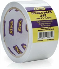 ATack Double Sided Tape, Clear, Removable, 2" x 15 Yards